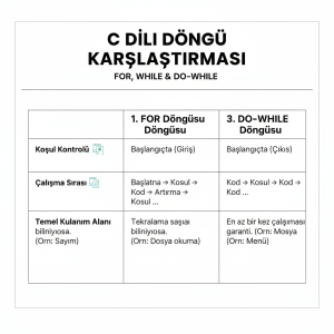 C'de Döngüler karşılaştırması