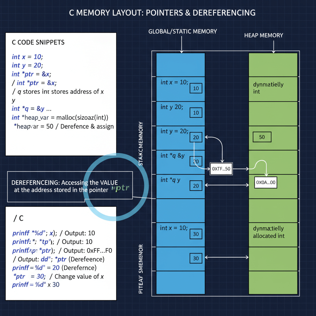 Pointer memory layout illustration