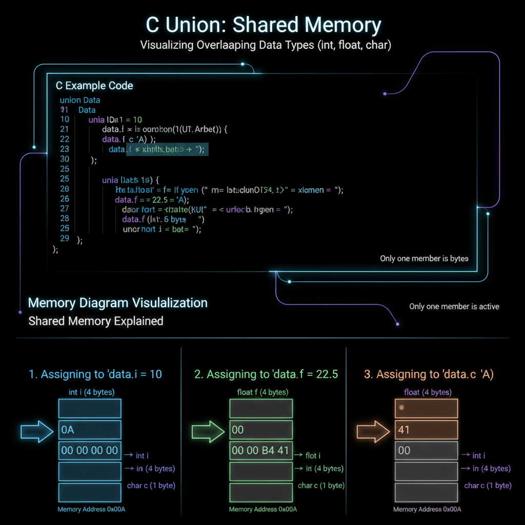 Union ile bellek paylaşımı